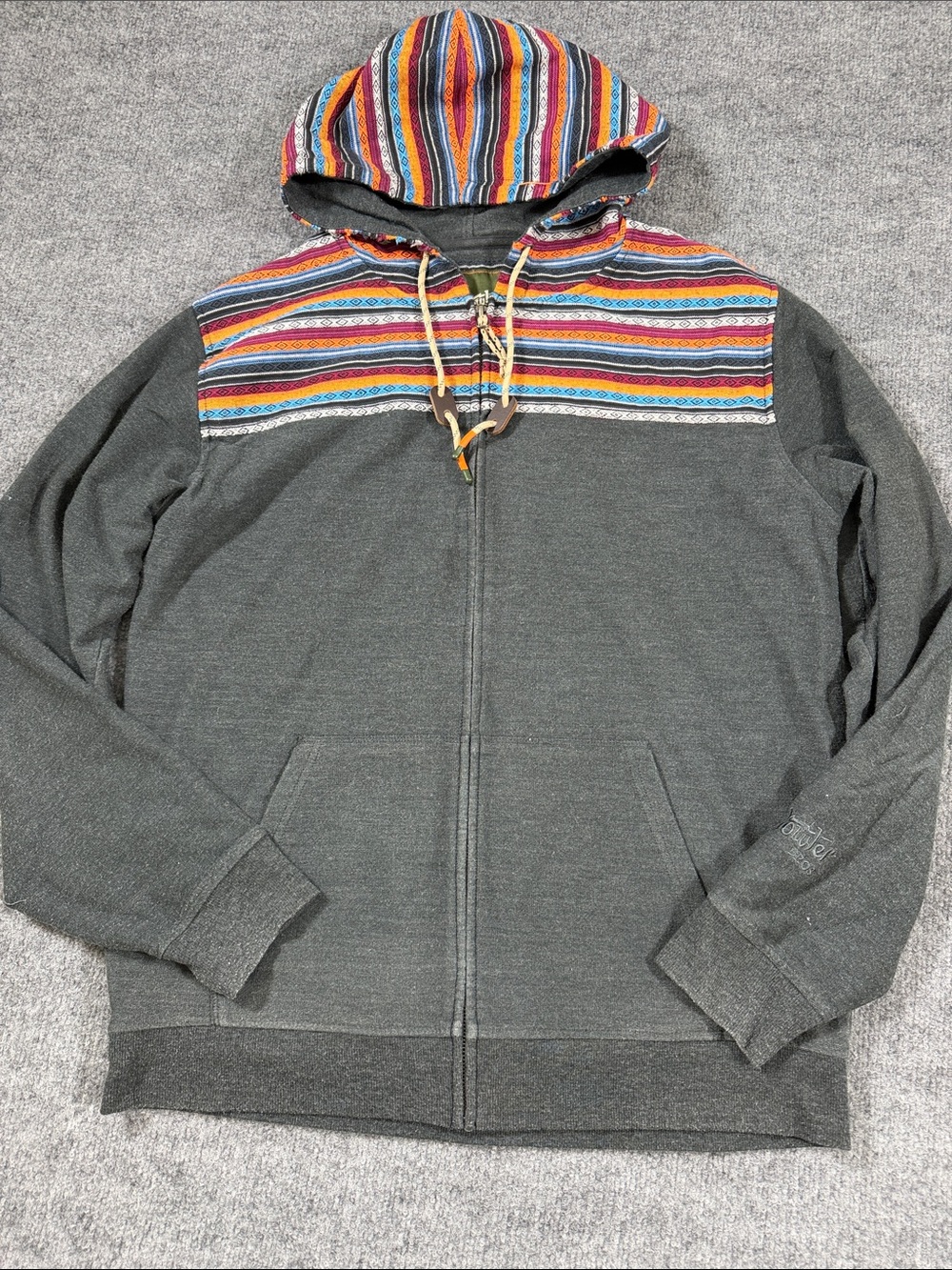 Howler Brothers Mens Zip Hoodie Shaman Jacquard Aztec Jacket Size L